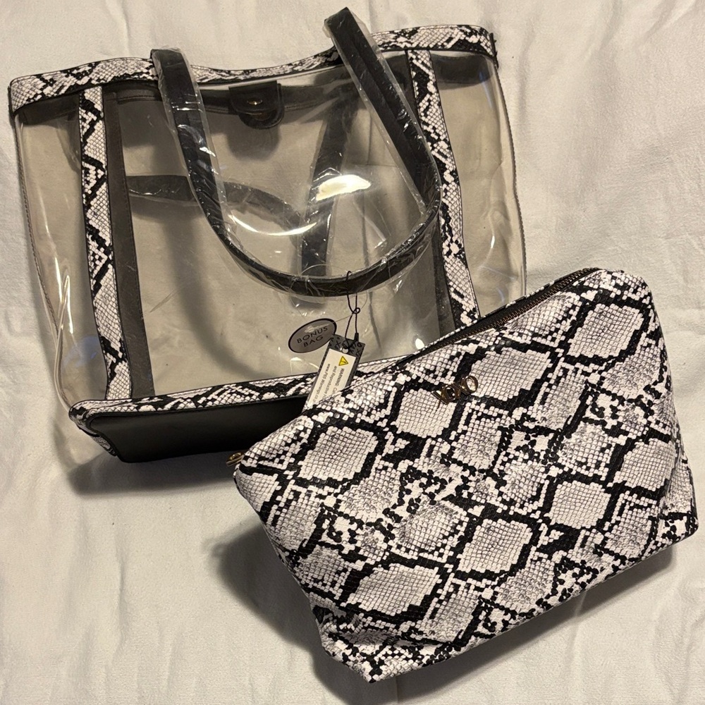 Snake Print Clear Tote Bag - Picture 3 of 3